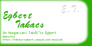 egbert takacs business card
